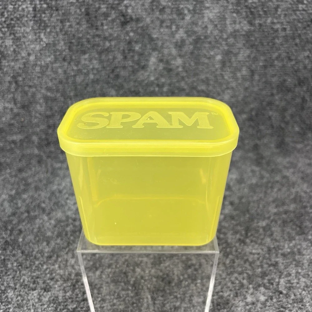 Vintage Spam Hormel Storage Keeper Yellow Container Made In USA Reusable